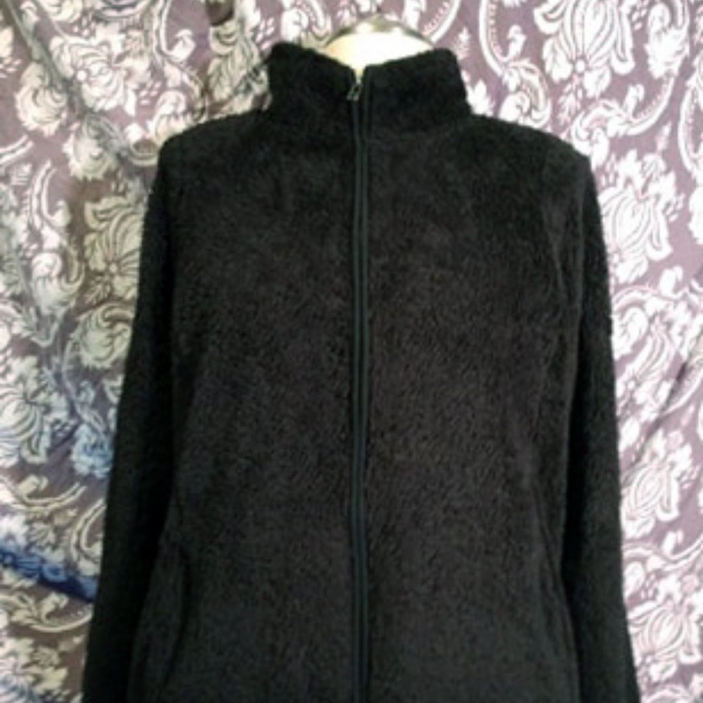 Sonoma fuzzy front zip jacket with pockets- XL